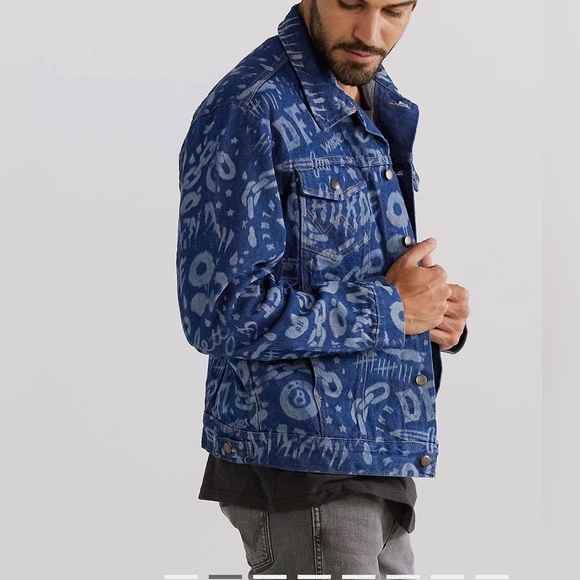 NWT WRANGLER X DEADFELLAZ DENIM JACKET:BLUE DENIM - Picture 2 of 8
